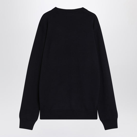 Balmain Blue wool sweater with logo FH1KD000KI84/R_BALMA-SAJ_323