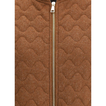 Fabiana Filippi Brown Fleece Wool Sleveless Jacket