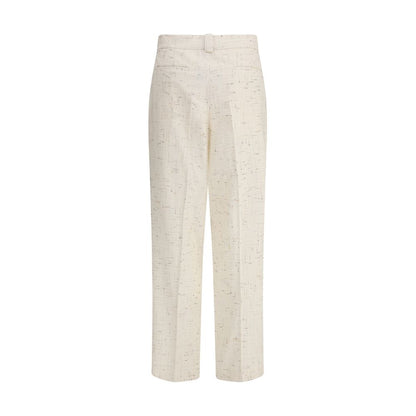 Fabiana Filippi Cream Cotton Casual Pants