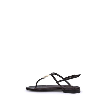 Fendi Purple Calf Leather Bos Taurus Flat Sandals