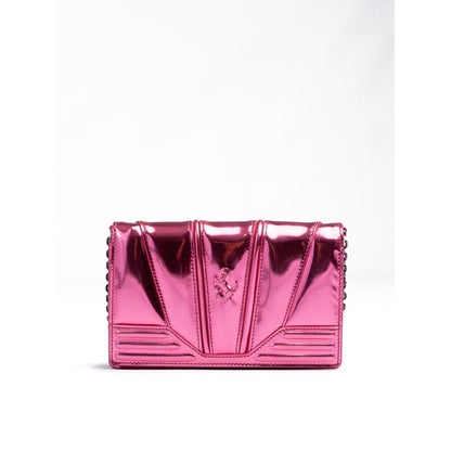 Ferrari Metal Pink GT patent leather bag with chain