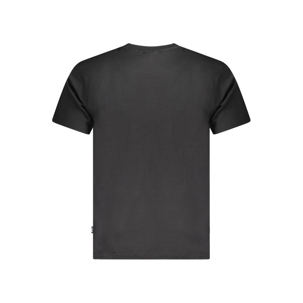 Back view of Fila Black Cotton Unisex T-Shirt showcasing sleek design in premium organic cotton
