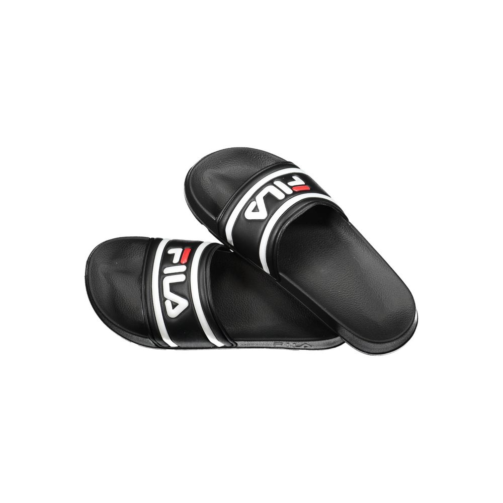 Fila Black Polyethylene Men Sandal with logo, sleek design for stylish comfort.