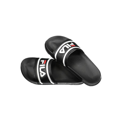 Fila Black Polyethylene Men Sandal with logo, sleek design for stylish comfort.