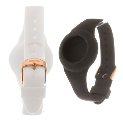 Folli Follie Black Synthetic Sport Watch with black silicone bracelet and transparent resin case.
