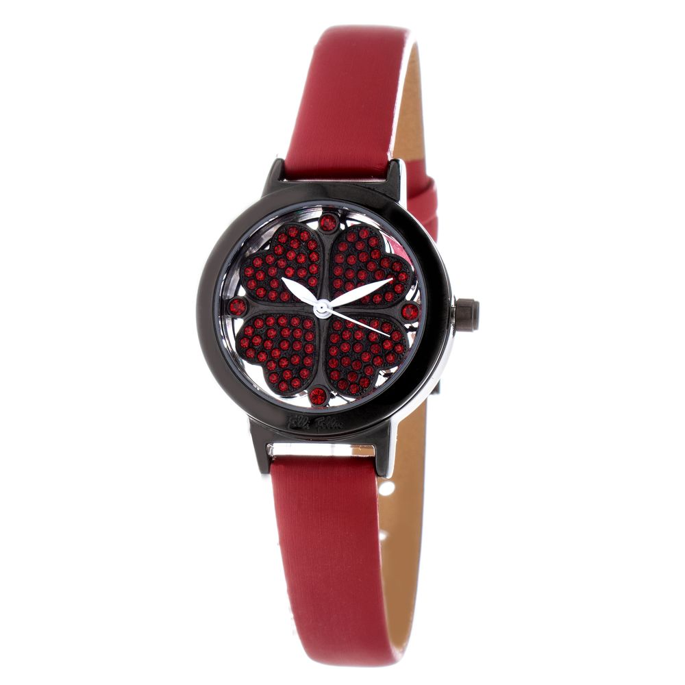 Folli Follie Red Leather Dress Watch
