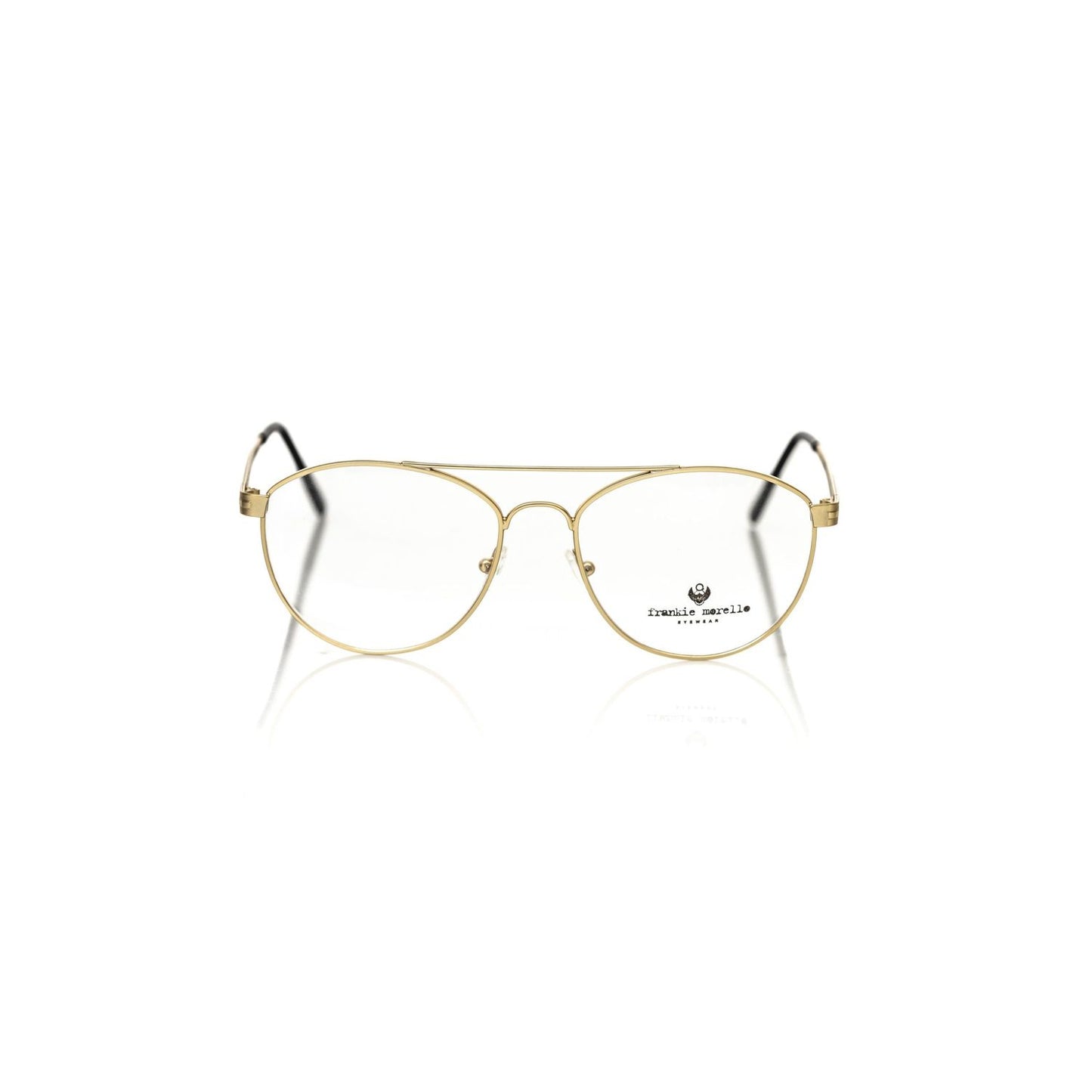 Frankie Morello Gold Metallic Fiber Men's Frame Aviator Eyeglasses