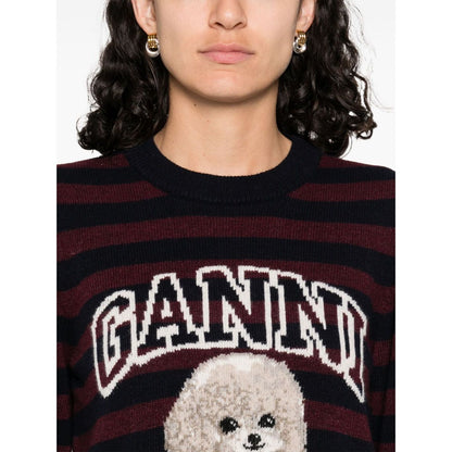 GANNI Sweaters Bordeaux Topwear