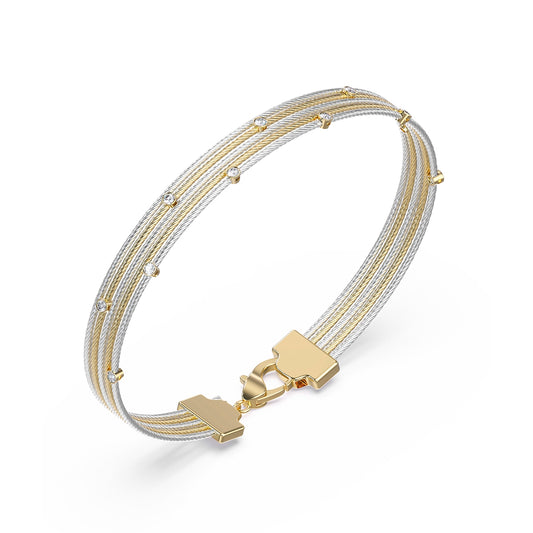 GUESS JEWELS JEWELRY Mod. JUBB05387JWYGRHS elegant bracelet with gold clasps and silver detailing