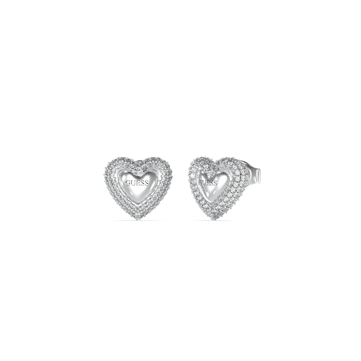 GUESS JEWELS JEWELRY Mod. JUBE05020JWRHT-U heart-shaped earrings with crystals