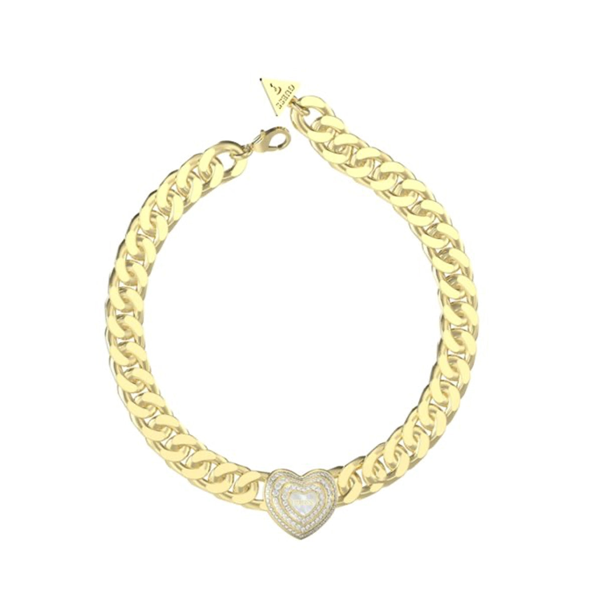 GUESS JEWELS JEWELRY Mod. JUBN04013JWYGWHT-U gold bracelet with heart pendant