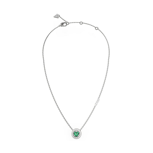 GUESS JEWELS JEWELRY Mod. JUBN04667JWRHEMT-U elegant necklace with green gemstone pendant.