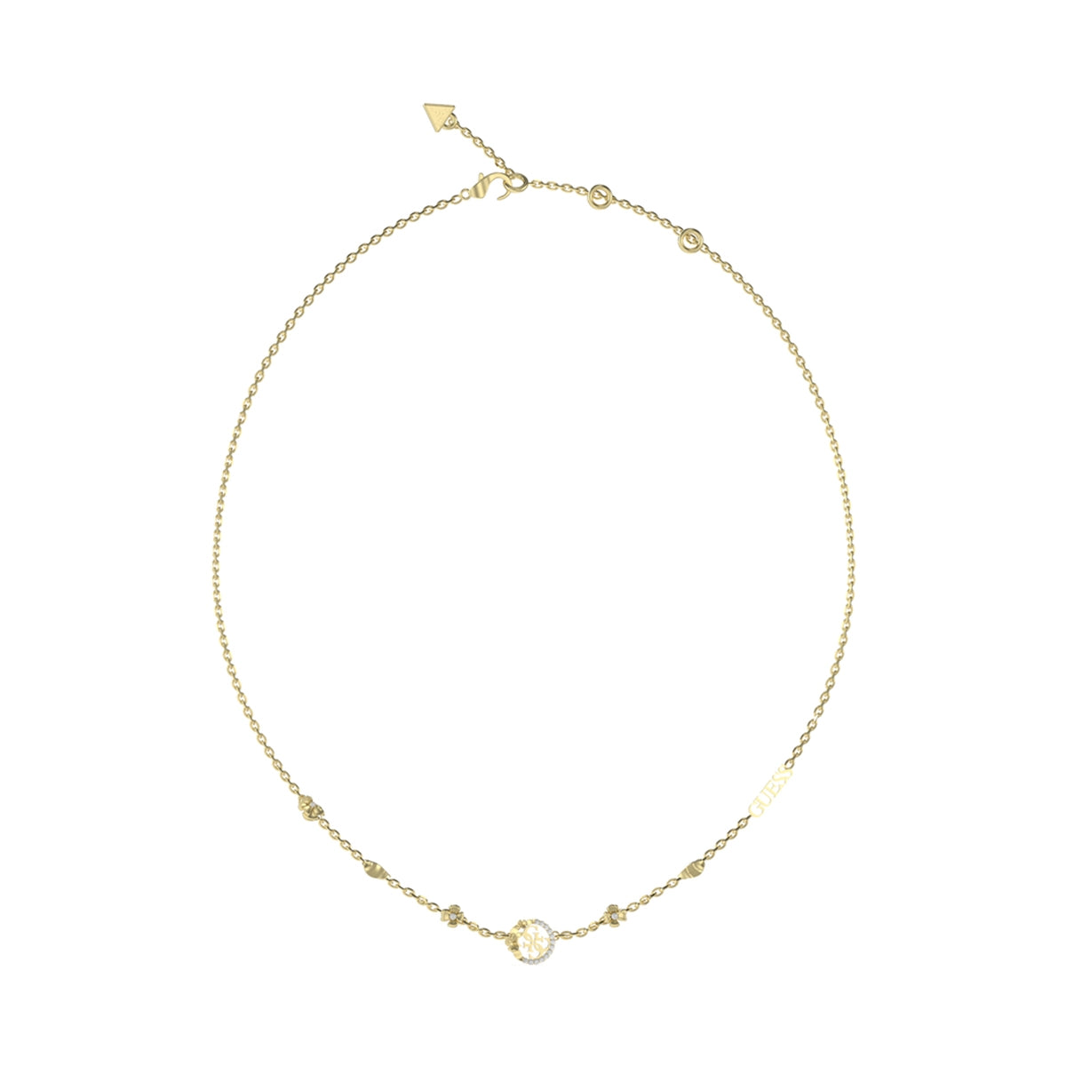 GUESS JEWELS JEWELRY Mod. JUBN05038JWYGT-U elegant gold necklace on white background