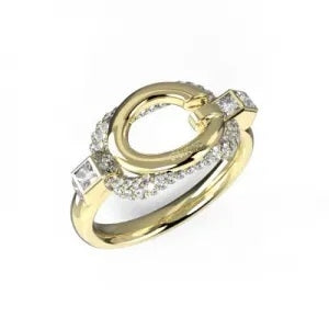 GUESS JEWELS JEWELRY Mod. JUBR04513JWYG54 elegant gold and diamond ring