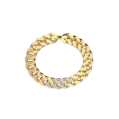 GUESS JEWELS JEWELRY Mod. JUMB01380JWYGS gold chain bracelet with diamond accents