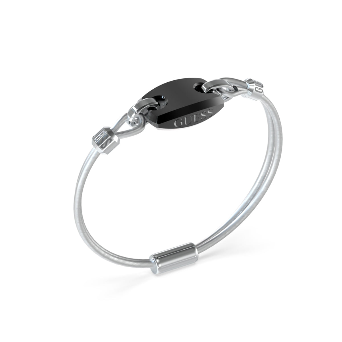 GUESS JEWELS JEWELRY Mod. JUMB05041JWSTBKS stylish bracelet with silver and black elements
