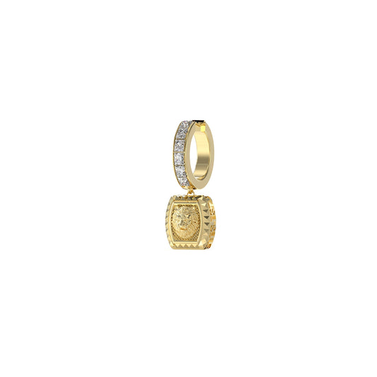 Alt Tag: GUESS JEWELS JEWELRY Mod. JUME05006JWYGT-U gold and silver hoop earring with charm