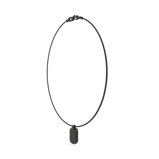 GUESS JEWELS JEWELRY Mod. JUMN04038JWBKT-U black necklace with pendant on white background