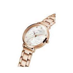GUESS Mod. GW0242L3 quartz analog lady's watch in silver with mineral dial, 38mm case, official box included, 3 ATM water resistant.
