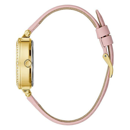 GUESS Mod. GW0382L1 watch side view with pink strap and gold case