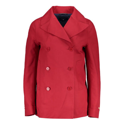 Gant Red Cotton Jackets & Coat - sports jacket with long sleeves, buttons, 2 pockets, and logo detailing.