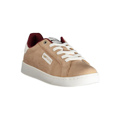 Gas Pink Polyester Women Sneaker with bordeaux accents and white sole, featuring the iconic Gas logo, blending style and comfort.