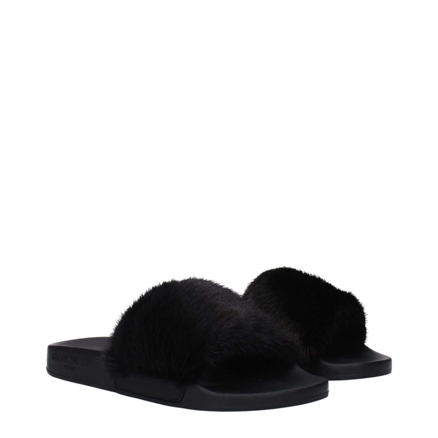 Givenchy Black Cotton Slippers