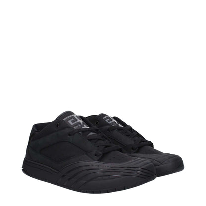 Givenchy Black Fabric Low Top Sneakers with logos, lace-up closure, rubber sole, round toe, style BH009KH1QA001