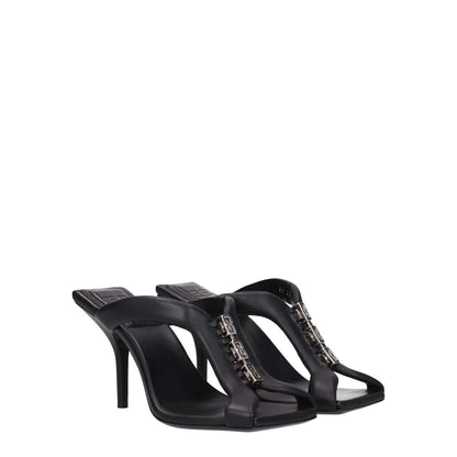 Givenchy Black Leather Stiletto Heel Sandals