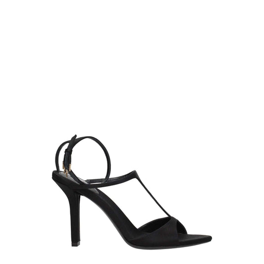 Givenchy Black Satin Stiletto Heel Sandals