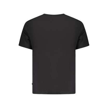Guess Jeans Black Cotton Men T-Shirt with short sleeves and classic crew neck, ideal for casual or smart-casual occasions.