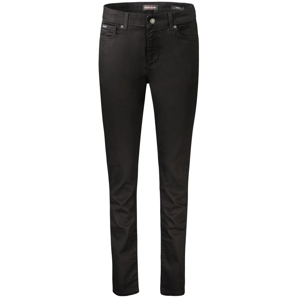 Guess Jeans Black Cotton Women Jeans, sleek skinny fit with five-pocket design.