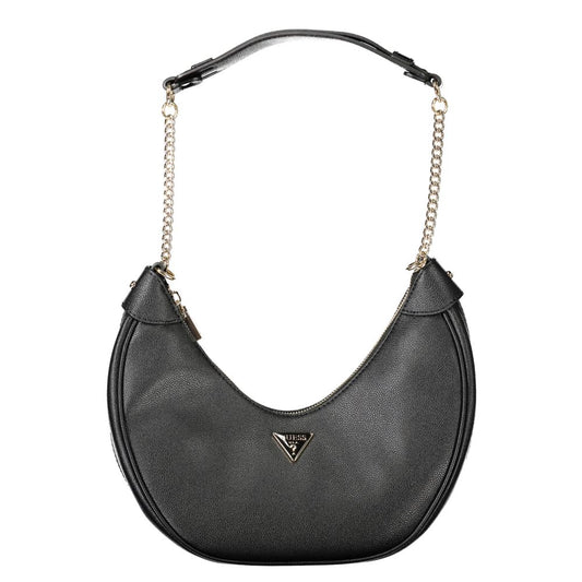 Guess Jeans Guess Jeans Black Polyethylene Women Handbag Elevate your accessory game with this Guess Jeans Fedora Bag – a blend of urban chic and functional flair. Designed to captivate with its bold contrasting details and iconic Guess logo, this handbag