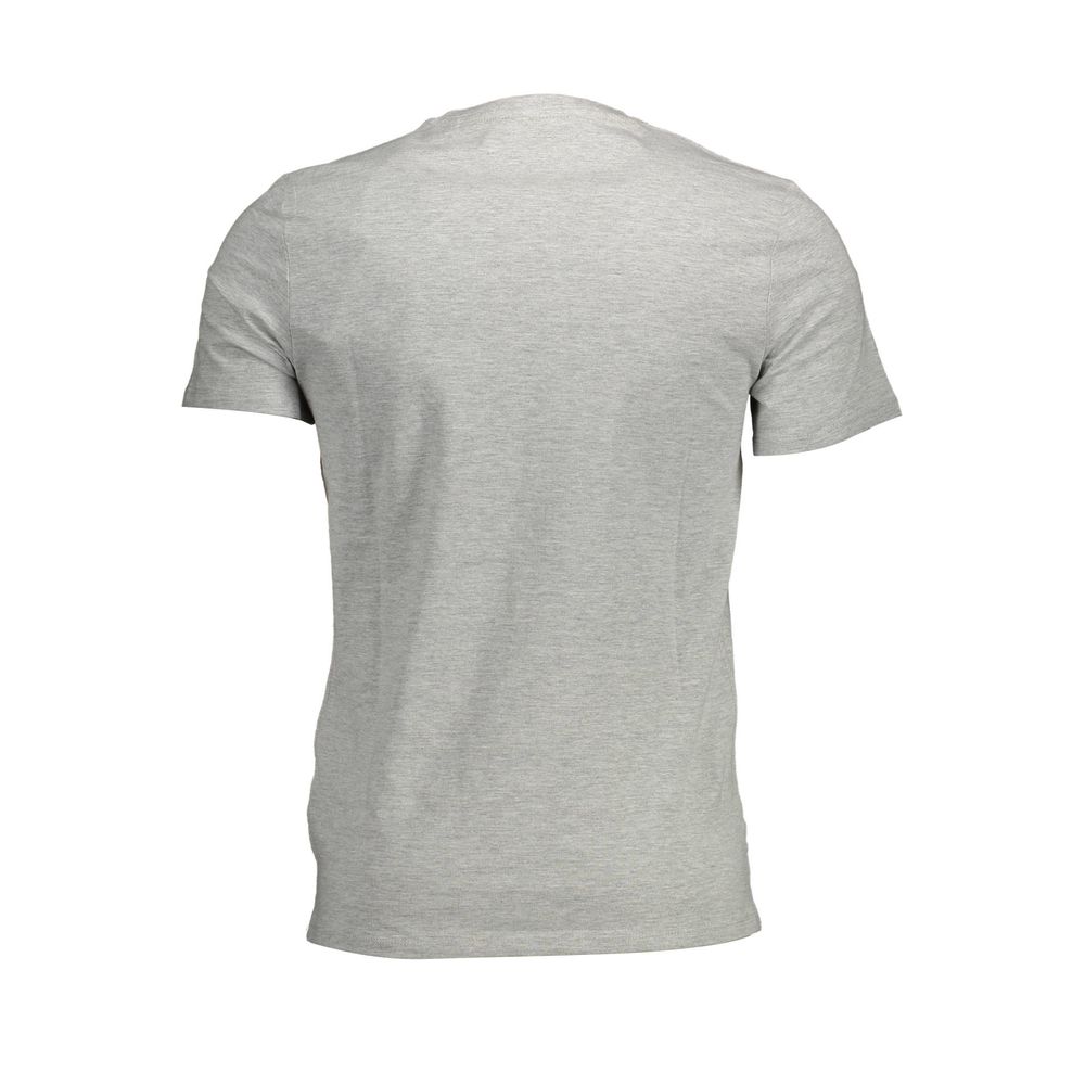 Back view of Guess Jeans Brown Organic Cotton Men T-Shirt showing V-neck and short sleeves.
