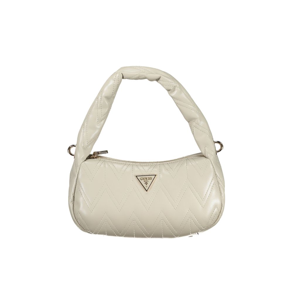 Guess Jeans Gray Cotton Women Handbag with quilted design and shoulder strap, featuring iconic brand logo on the front