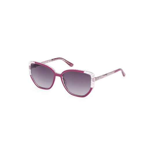 Guess Jeans Purple Injected Women Sunglass with chic square lenses and vibrant purple hue, perfect for the fashion-forward trendsetter.