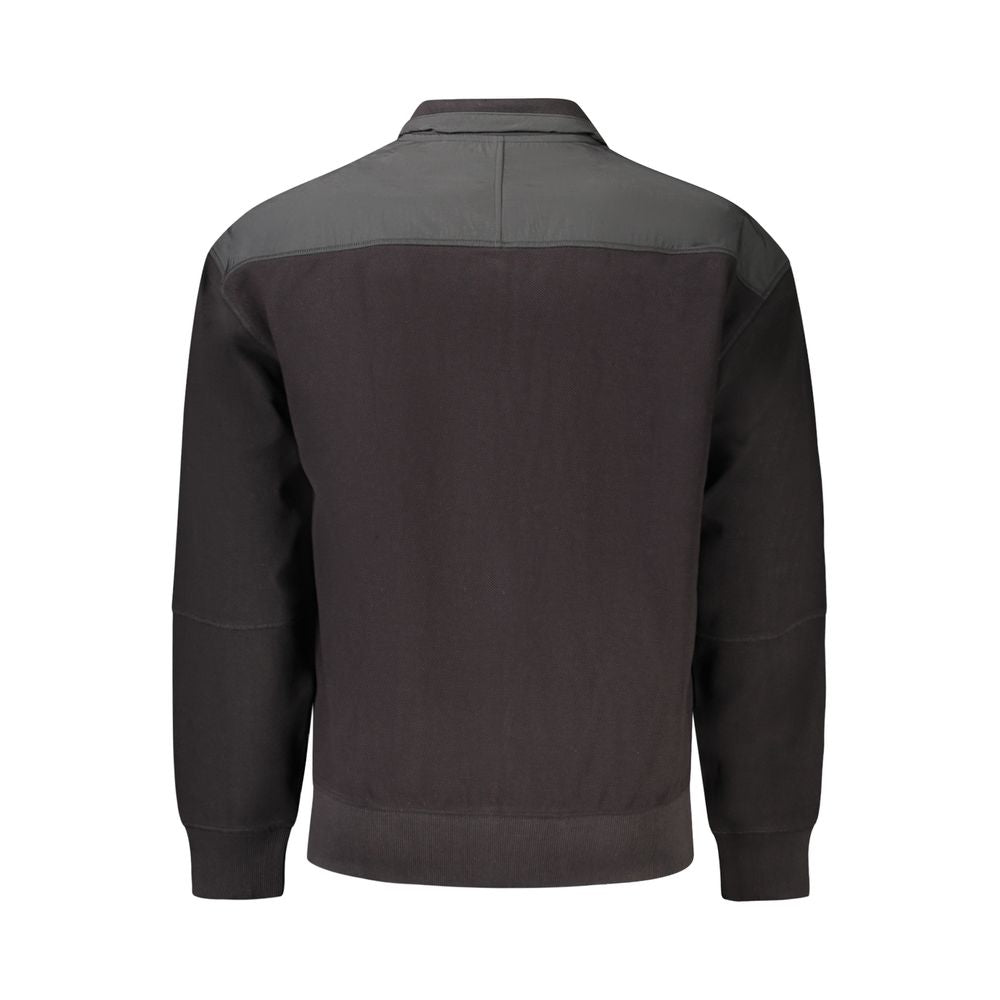 Back view of Hugo Boss Black Cotton Men's Jacket with contrasting details and sleek design, showcasing bold sophistication and style.