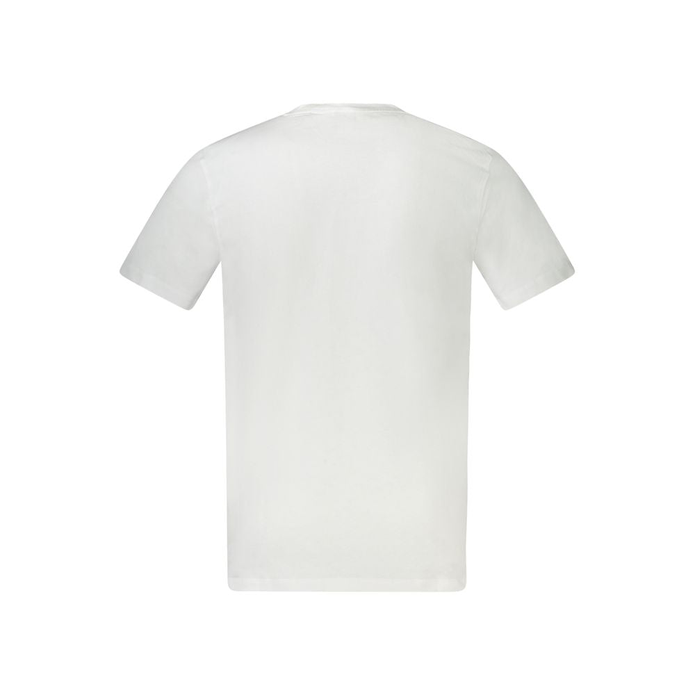 Back view of Hugo Boss White Cotton Men T-Shirt showcasing premium fabric and classic design.