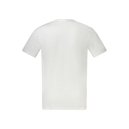Back view of Hugo Boss White Cotton Men T-Shirt showcasing premium fabric and classic design.