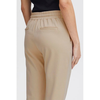 ICHI Beige Polyester Pant