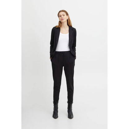 ICHI Black Polyester Pant