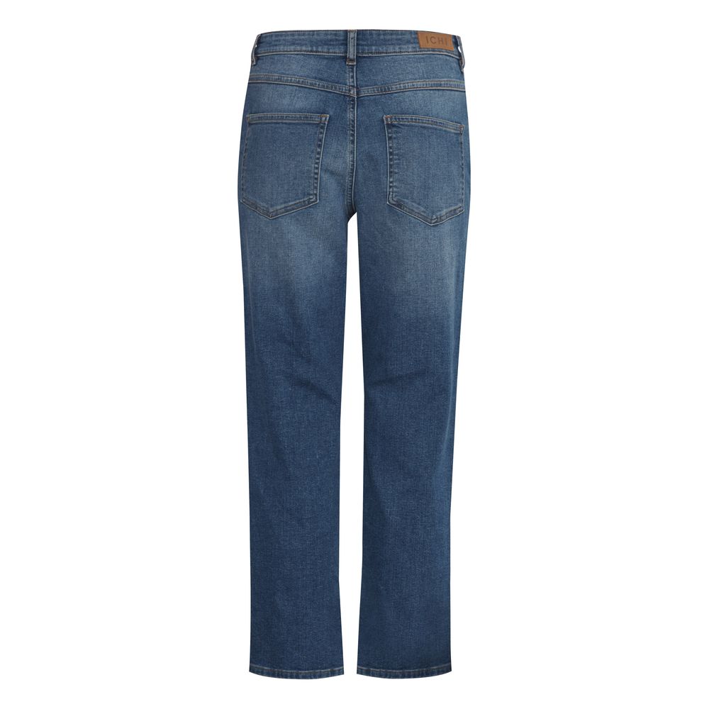 ICHI Blue Cotton Mom Jeans