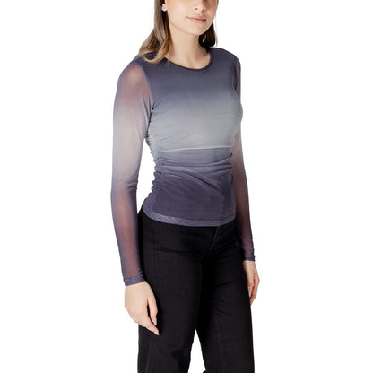 ICHI Gray Polyester Long Sleeve T-Shirt