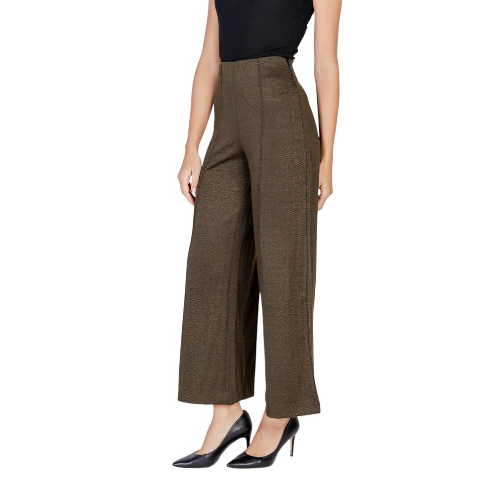 ICHI Green Polyester Pant