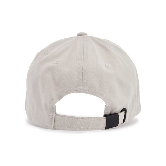Y-3 gray cotton cap with large logo and curved brim Scarves Hats & Gloves Y-3 Light Gray