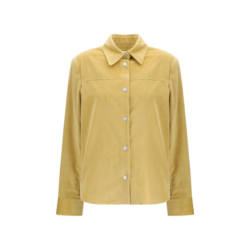 Jacob Cohen Yellow Cotton Denim Jacket with snap buttons and leather patch, perfect for AW25.