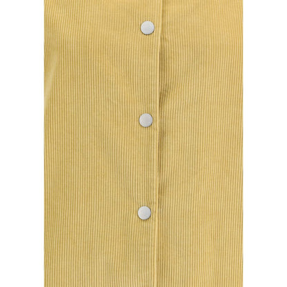 Jacob Cohen Yellow Cotton Denim Jacket with matte nickel buttons and leather patch, hay-colored cotton overshirt, AW25 collection