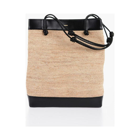 Jil Sander Jil Sander Leather Edged BASE Rafia Shopping Bag JIP617223GD