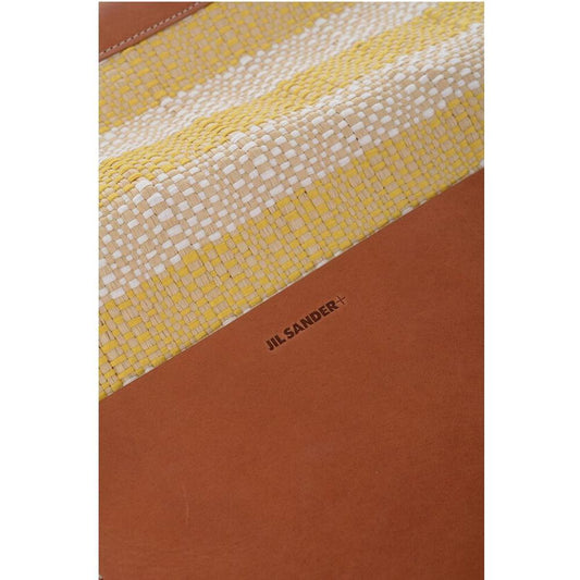Jil Sander Jil Sander Raffia SUNFLOWER Tote Bag With Leather Details JIP568168GD