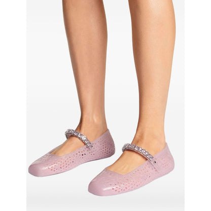 Jimmy Choo The Jelly Ballerina Flats with Crystal Embellishment